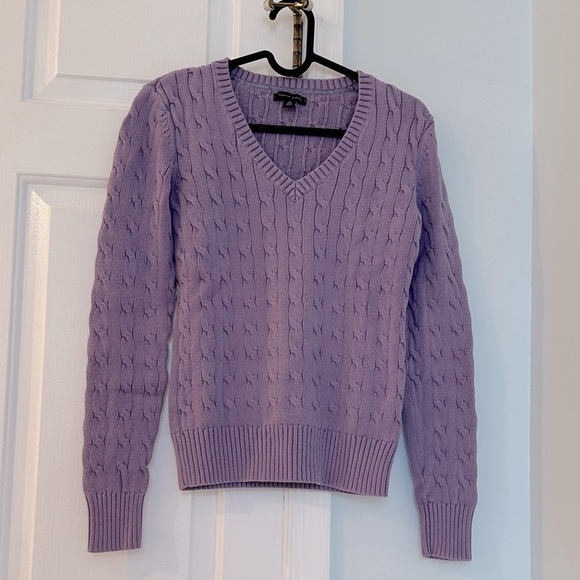 Tommy Hilfiger Women's Lavender Cable Knit Sweater - Picture 1 of 14